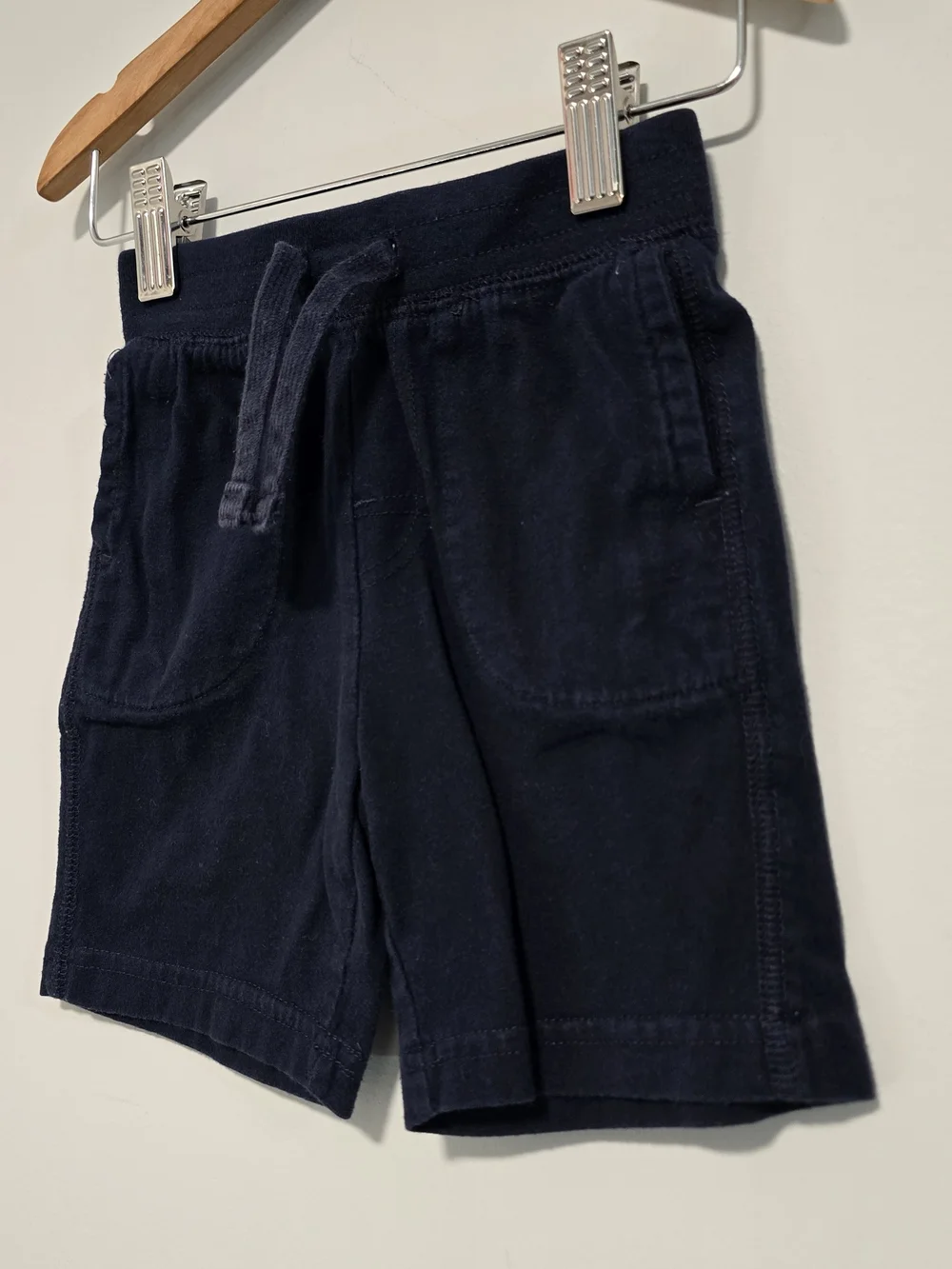 3 For $12 GAP Navy Soft Cotton Pull-On Shorts with Drawstring.